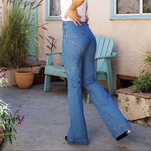 Revice Striped Bell Bottom Jeans